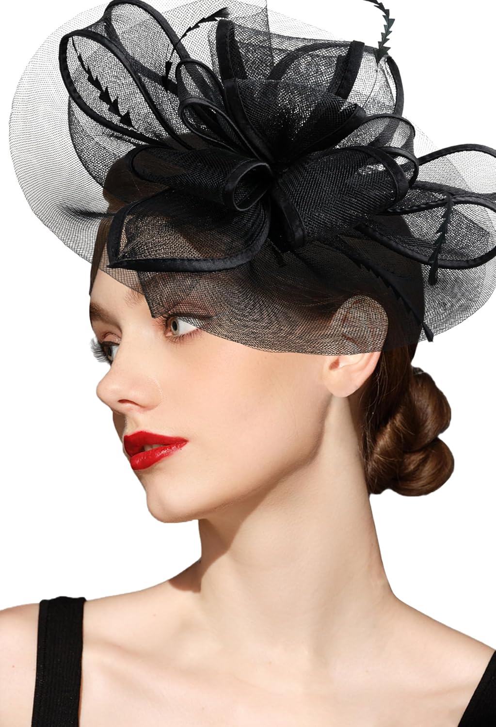 Kidukso Fascinators Hat for Women Vintage 1920s 50s Derby Hats for Tea Party Church Cocktail Party
