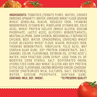 Chef Boyardee Spaghetti and Meatballs Can Pasta, Canned Food, 14.5 OZ Can (24 Cans)