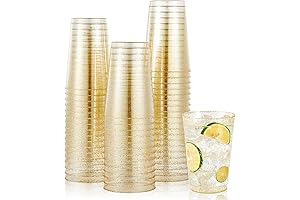 JOLLY CHEF Gold Plastic Cups: 12 Oz, 100-Pack