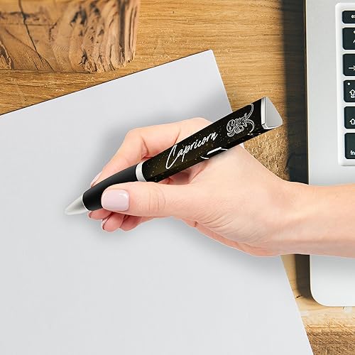 Miniatura 31 de ANINKABOVE Bolígrafos de signo del zodiaco Sagitario (bolígrafo de 3 lados en estuche acrílico) Regalo de bolígrafo del zodiaco, diseño