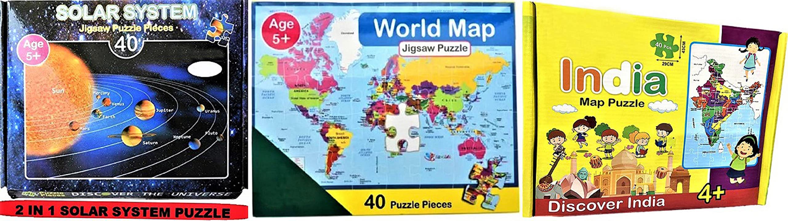 Buy SAVY Solar System Jigsaw Puzzle+World +India with Their Capitals