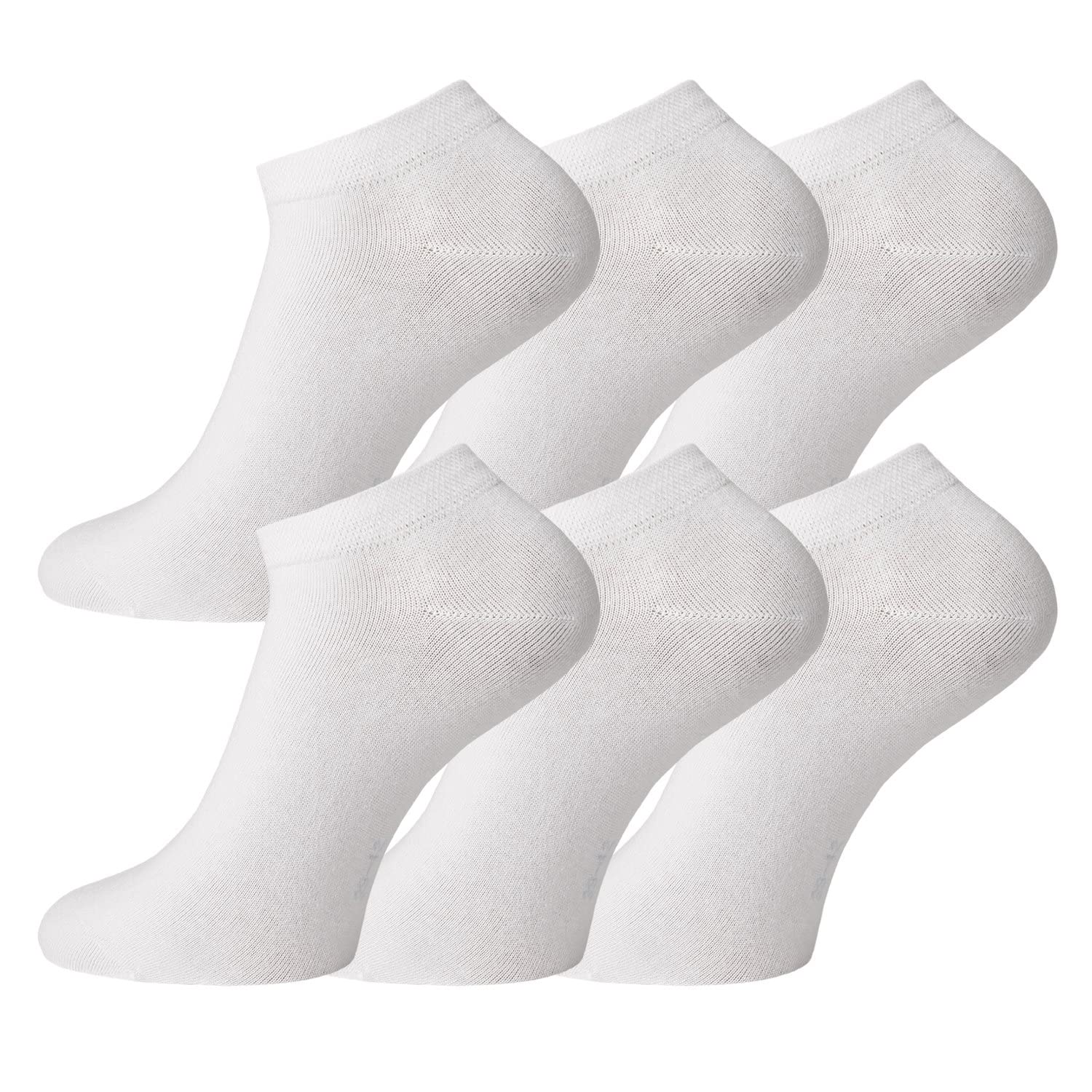 6 oder 12 Paar Bio Baumwolle Sneakersocken (GOTS) mit Anti-Loch Garantie