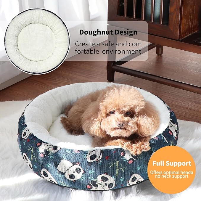 Cama Redonda para Perro y Gato Pequeño Lavable Antiansiedad miniatura 4