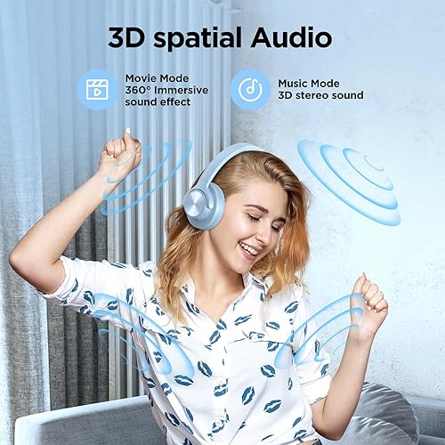 Miniatura 5 de FIO MOTUS FM20 Auriculares híbridos con cancelación activa de ruido, audio espacial personalizado, 130H ANC Playtime Auriculares inalámbricos sobre