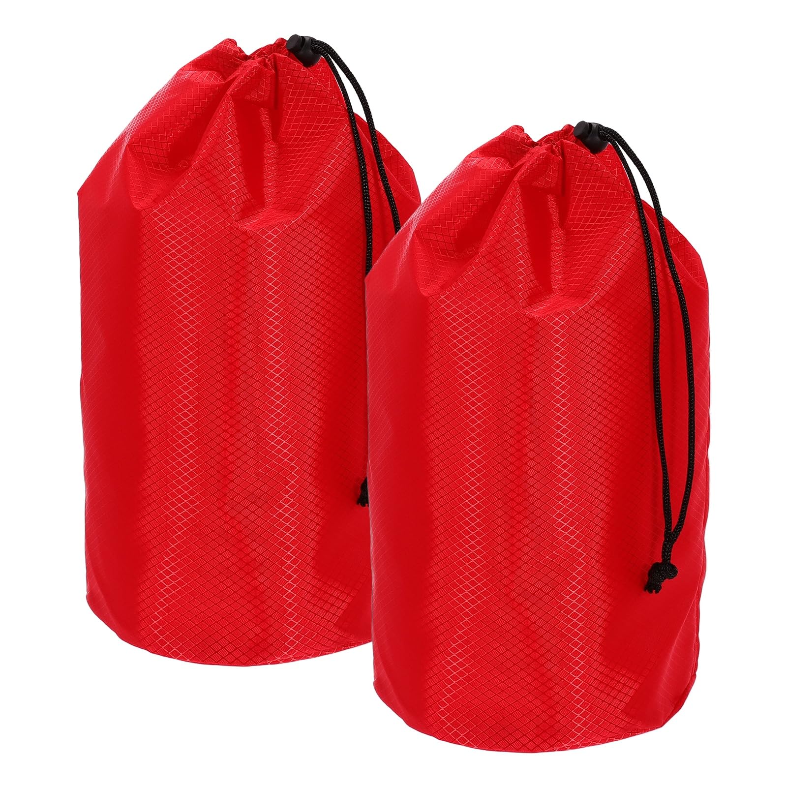 YELARXI Stuff Sack, Waterproof Ditty Bags Storage Sacks Portable Outdoor Ultralight Drawstring Dry Stuff Bag Gear with Toggle 7x13In & 2 Pack & Red for (Backpacking Camping Hiking)
