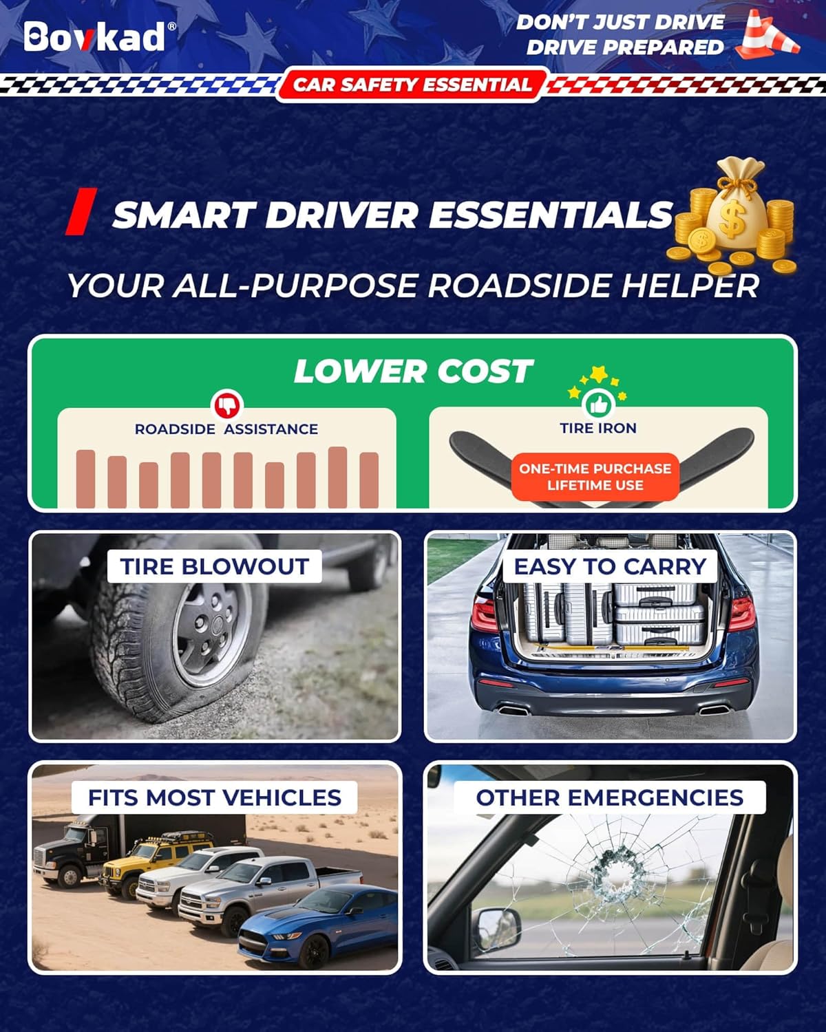 30 Inch Heavy Duty Tire Spoon Bars, 2 Pack 3/4 in(STK) Solid Steel Tire Irons for Mounting & Demounting Tires, Premium Tire Changing Tools for Truck, SUV & Semi Tires (Black)