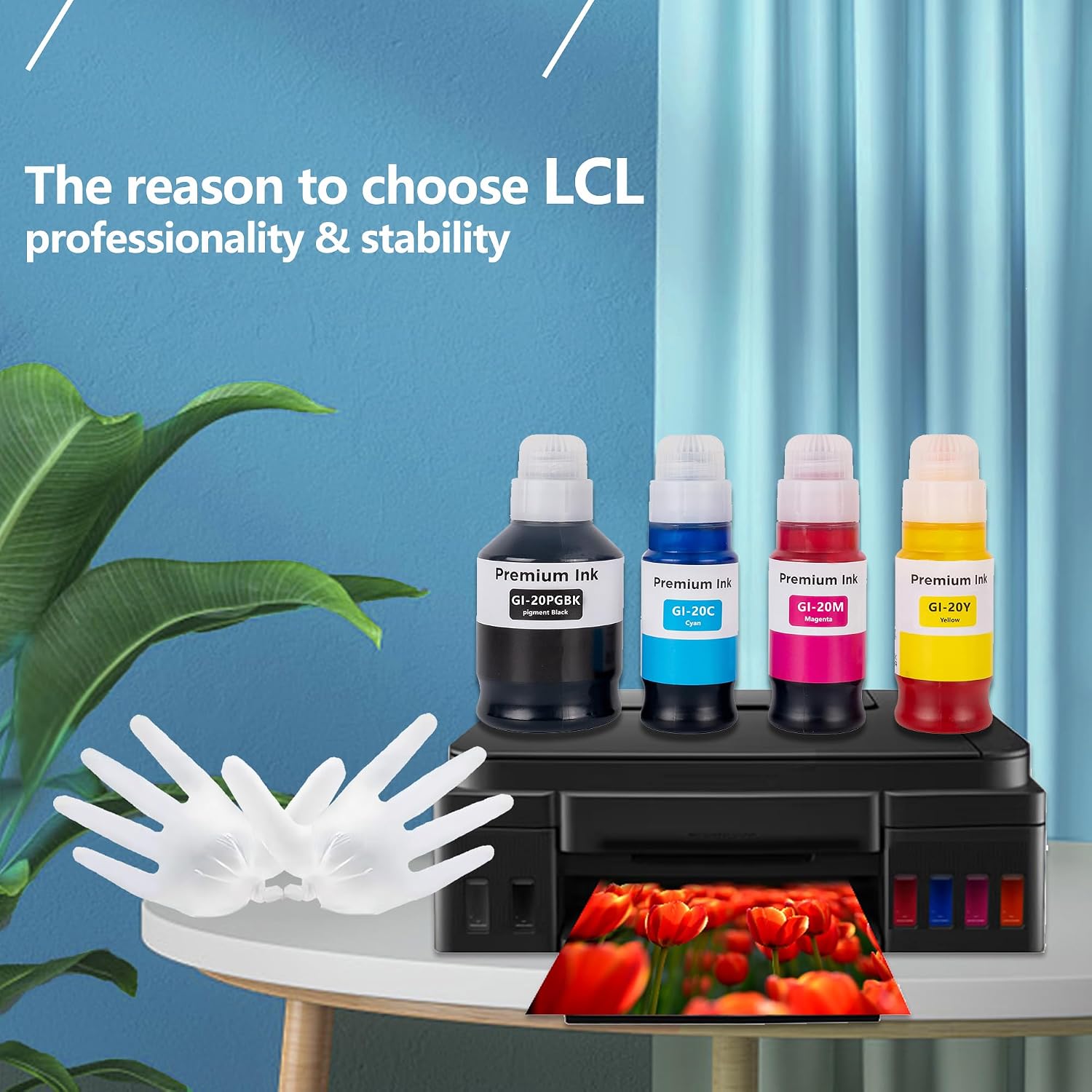 LCL GI-20 GI20 Refill Ink Bottles Kit Compatible for Canon PIXMA G6020 G7020 G5020 MegaTank Printers, 7-Pack