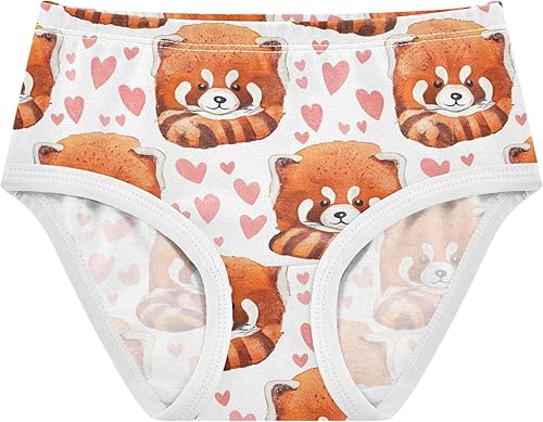 GAIGEO Flower Toddlers Underwear Floral Cotton Girl Panties Cute Cute Orange Pandas Heart Briefs Kids Undies