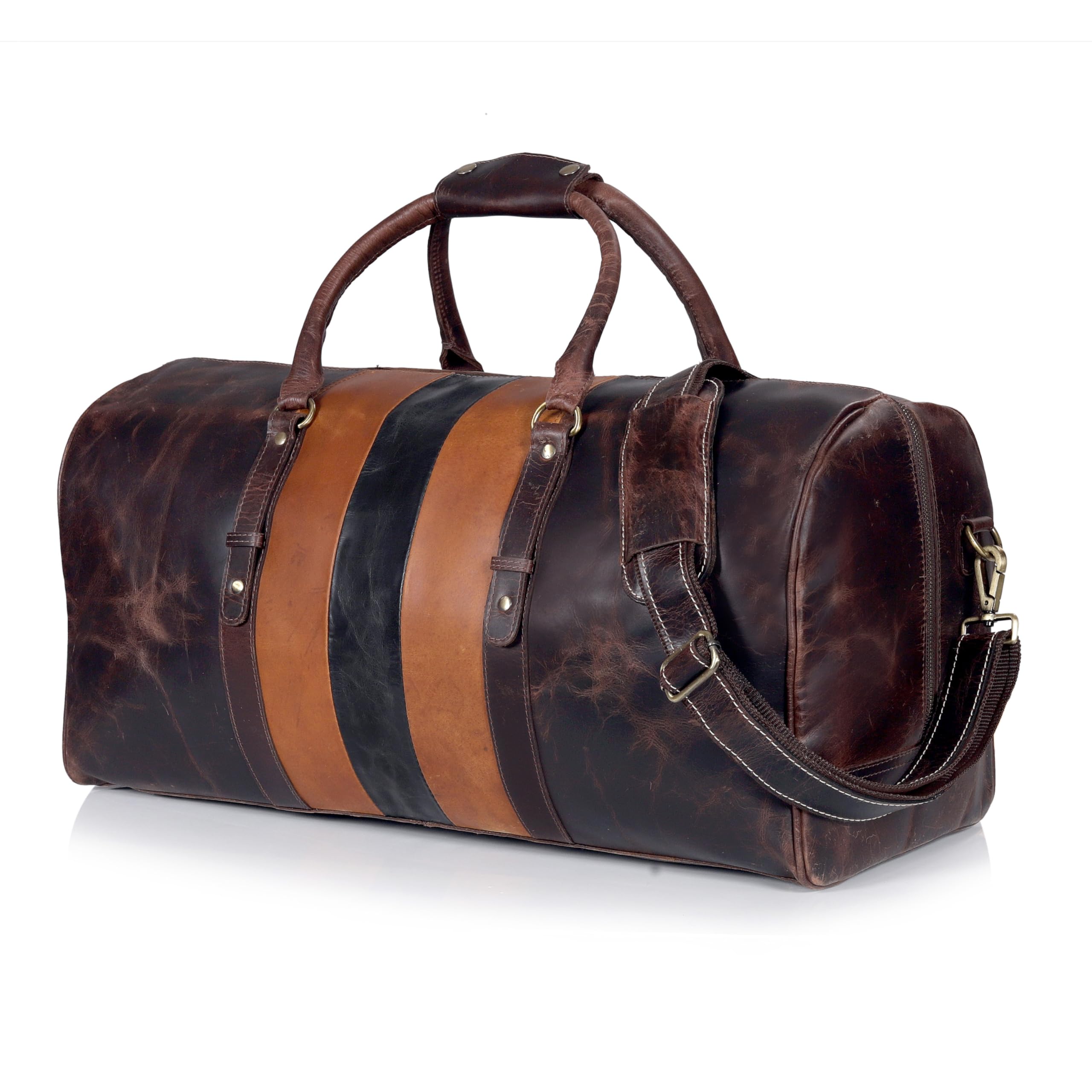 Genuine Leather Duffel Travel Overnight Weekend Leather Bag Sports Gym Duffel Luggage Travel Bag For Men And Women travelling cabin duffle Bags 24