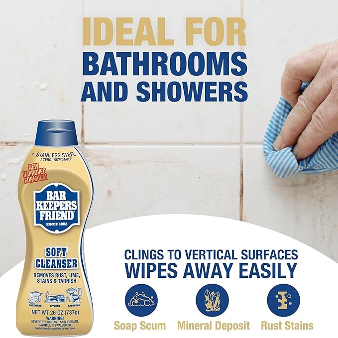 Bar Keeper Friend Soft Cleanser Líquido 2 x 26 oz Limpiador Multiuso miniatura 3