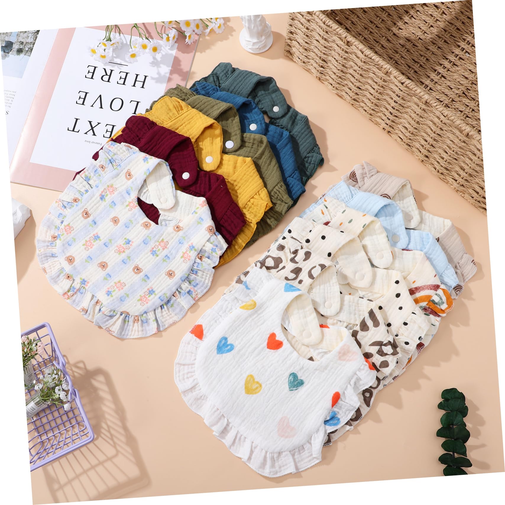GALPADA 12stücke Babysabberlätzchen Aus Zum Essen Für Kleinkinder Spucktücher Für Neugeborene Unisex Waschbar