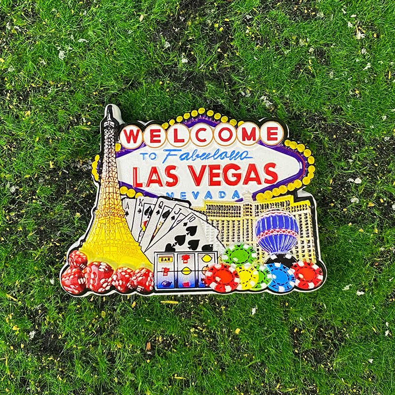 Imán para refrigerador colorido tema Las Vegas Nevada miniatura 2