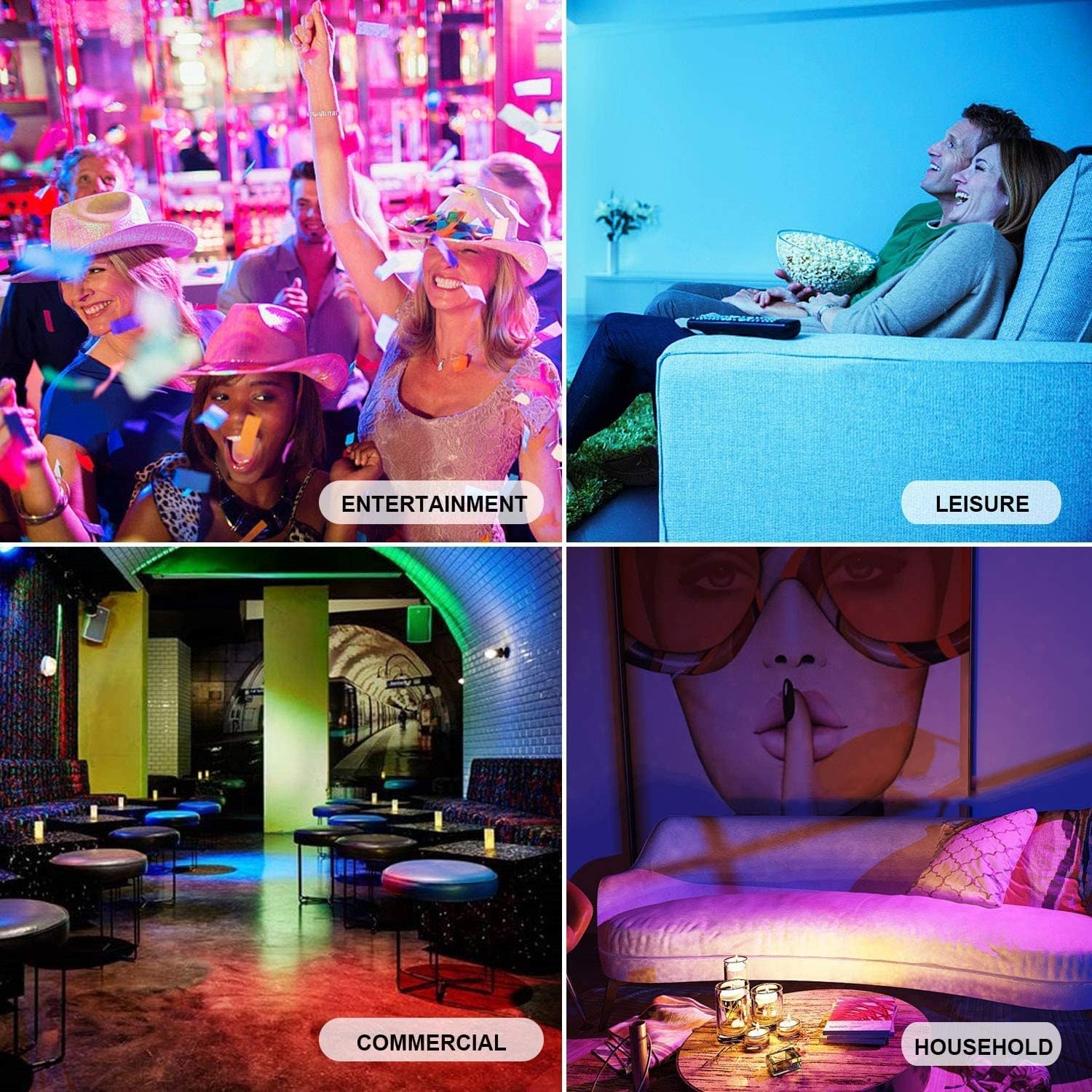 LED Color Changing Light Bulb with Remote Control, 10W E26 RGB+Daylight White 5700K LED Bulbs Dimmable with Memory Function, Ideal Lighting for Home Decoration,Stage,Bar,Party, 2-Pack
