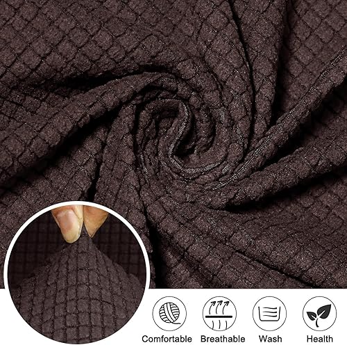 Miniatura 10 de Eco-Ancheng Juego de 6 fundas para silla de comedor, tapizadas, con respaldo curvado, diseño moderno de mediados de siglo, funda para silla de