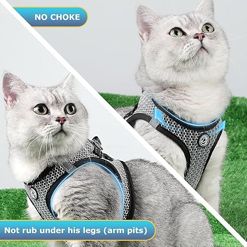 Miniatura 3 de Arnés sin tirones para cachorros, arnés de malla ligero extra pequeño, arnés reflectante para perros pequeños, gatos, chaleco Yorkie Chihuahua,