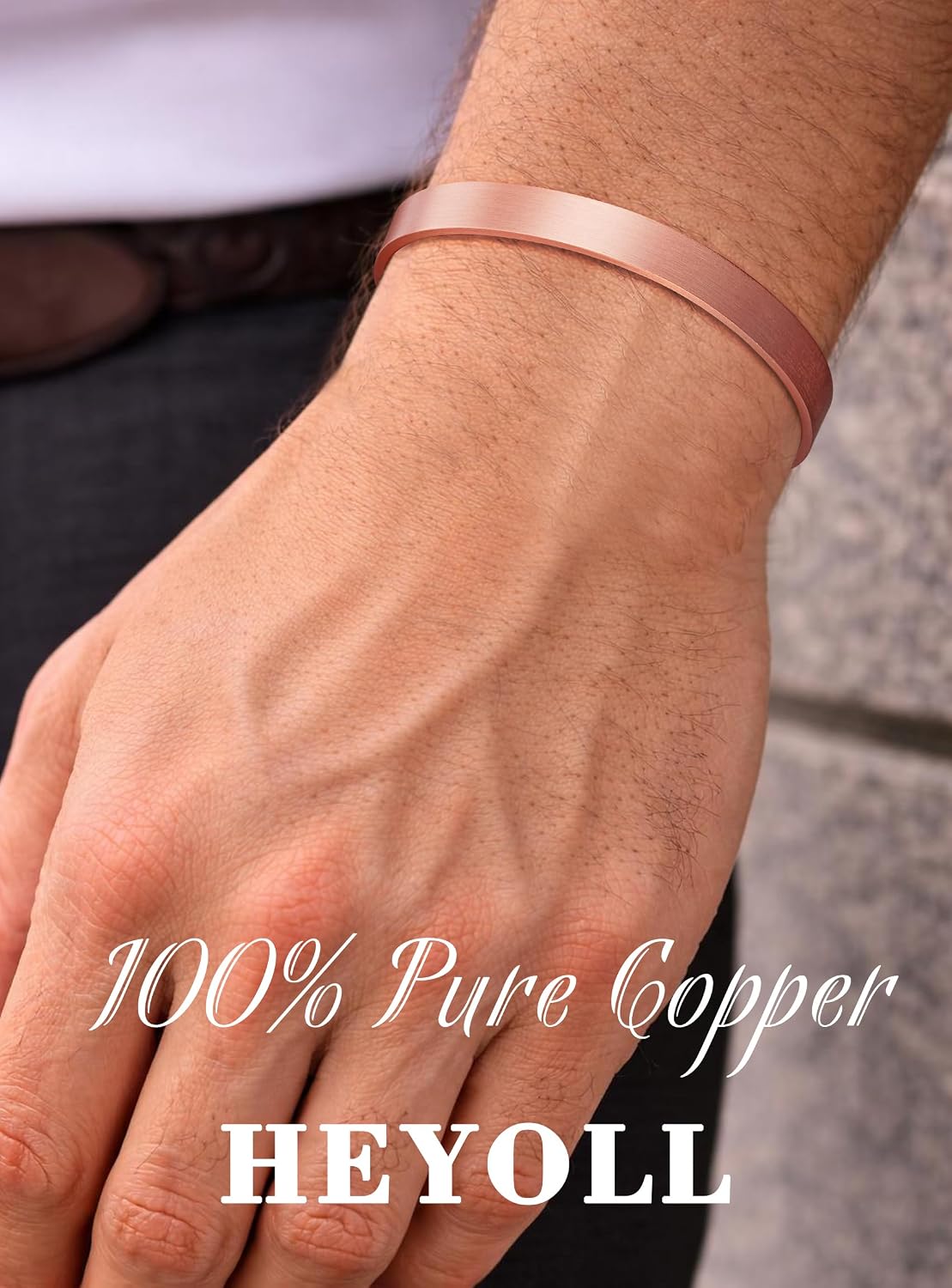 Copper Bracelet for Men Pure Copper Magnetic Bracelets for Mens Handmade Adjustable Bracelet With 3-Row Powerful Magnets Jewelry Gifts For Men With Sizing Tools