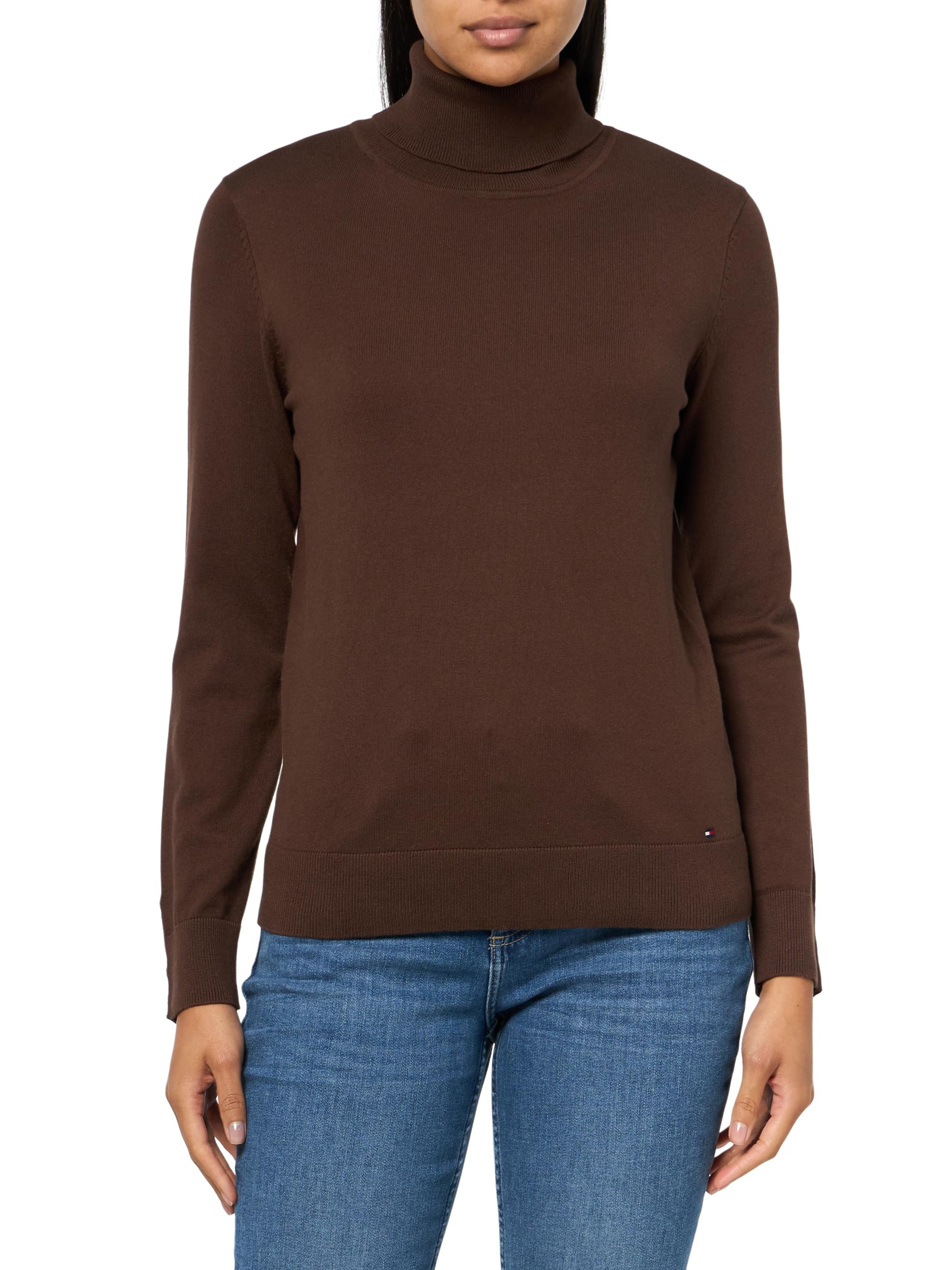 Tommy Hilfiger Womens Cotton Lightweight Turtleneck Sweater, Chicory, M