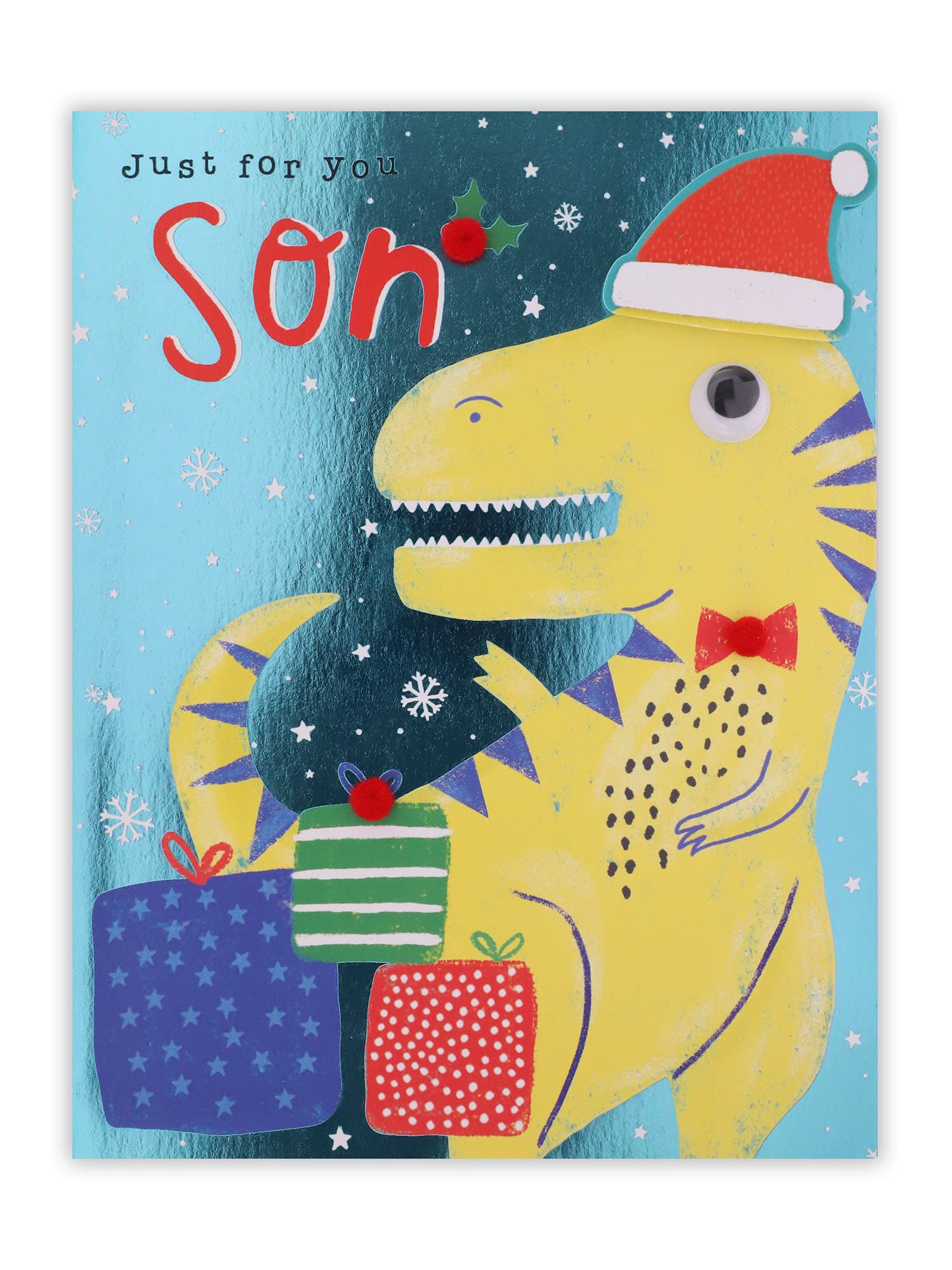 Clintons: Dino In Santa Hat Son Christmas Card, Multi-Colour, 155 x 201, 1170787
