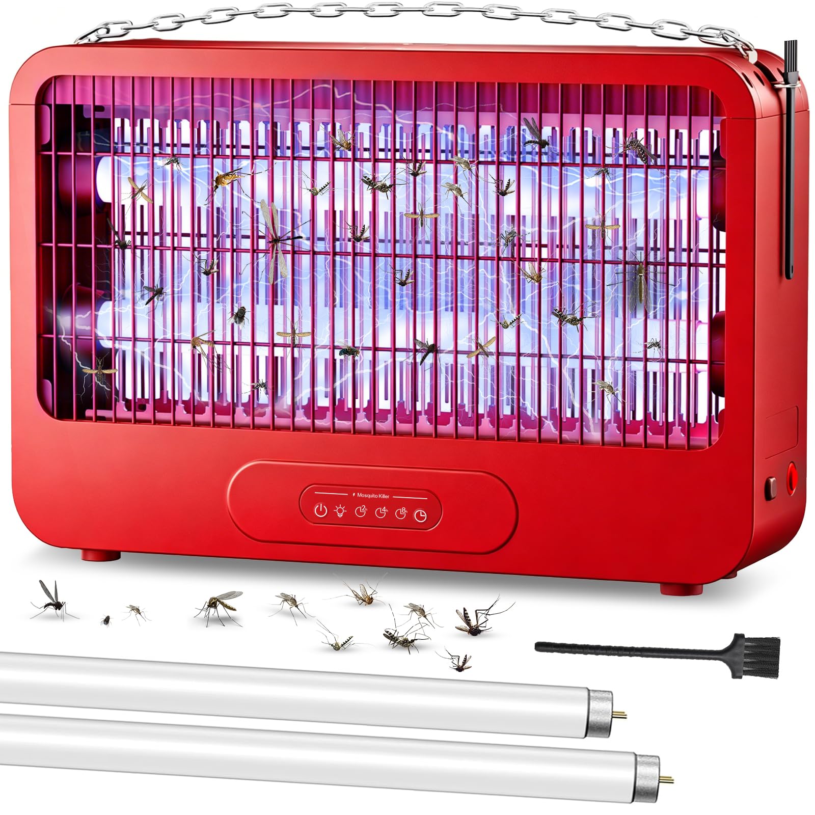 Matainsectos eléctrico de 3500 V Trampa eléctrica para Moscas - Rojo