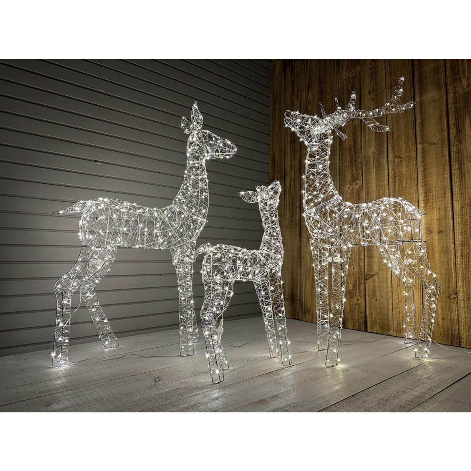 6 LED Rentiere Rentierfamilie Weihnachtsdeko Outdoor 1400 LEDs Timer Set | BURI, wetterfest, Außenbeleuchtung, Weihnachtsfiguren, Garten, festlich, LED-Lichter, Winterdeko, stimmungsvoll, IP44