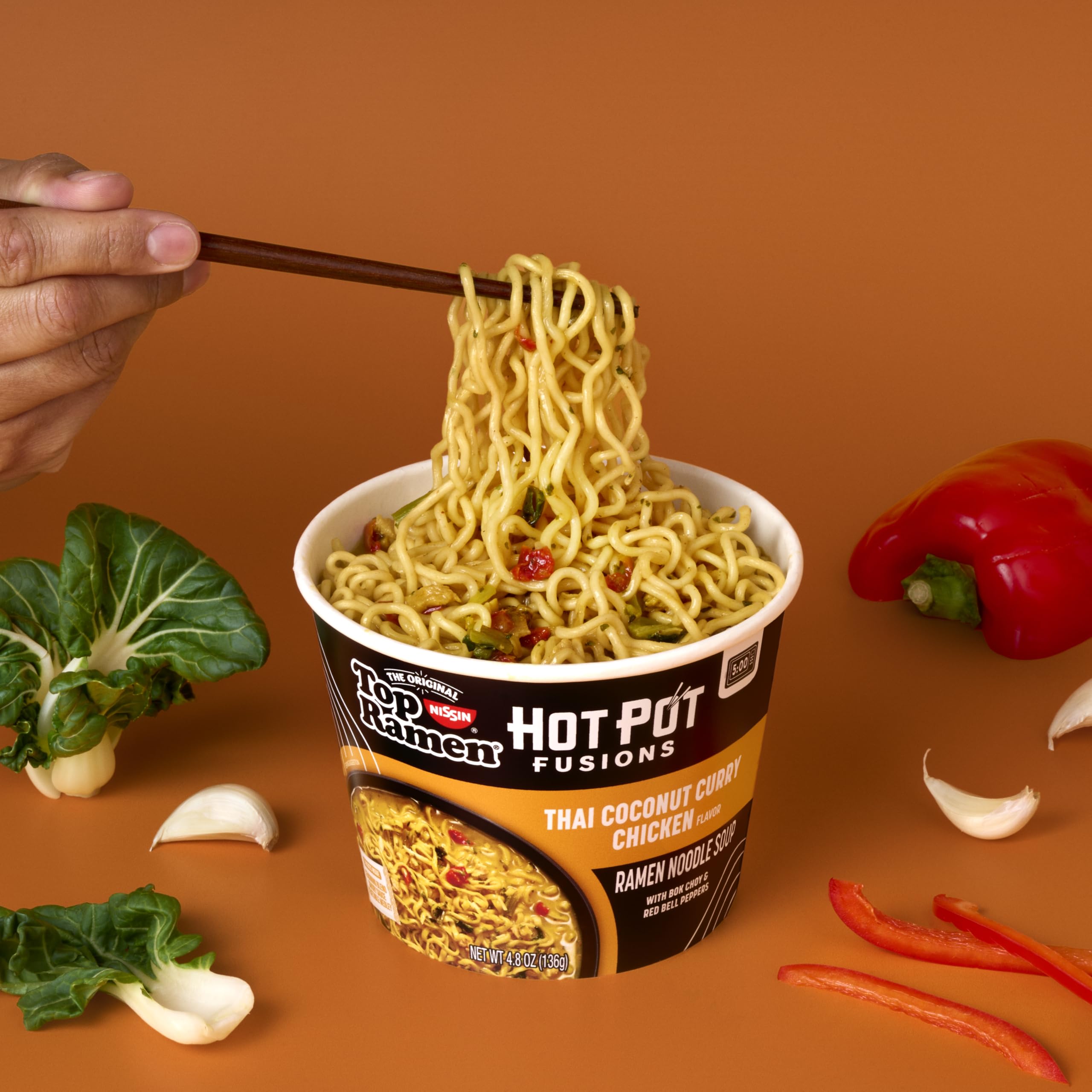 Top Ramen Hot Pot Fusions Thai Coconut Curry Chicken, 4.8 Ounce (Pack of 6)