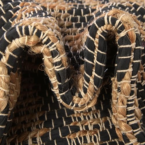 Miniatura 7 de Unique Loom Chindi Jute Collection - Alfombra rectangular (2 x 3 pies 1 pulgada, color negro y azul marino)