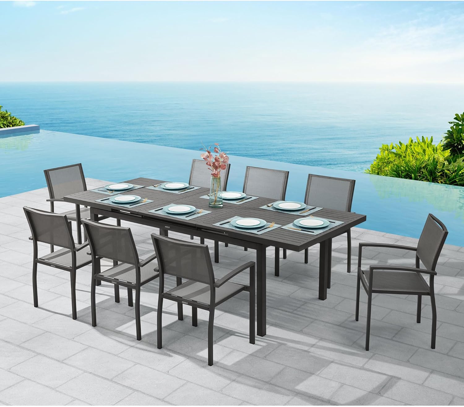 Amazon.com: HIGOLD Outdoor Dining Table Sets for 8 Person, 9-Piece ...