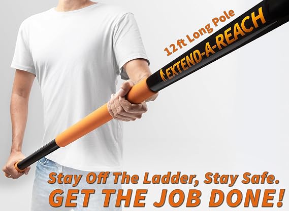 5-13 ft Cobweb Duster with Extension Pole // 20 Foot High Reach Spider Web Cleaner Cobweb Brush for Outdoor & Indoor Web Cleaning // Lightweight & Sturdy Telescopic Pole // The Ultimate Dusting Kit