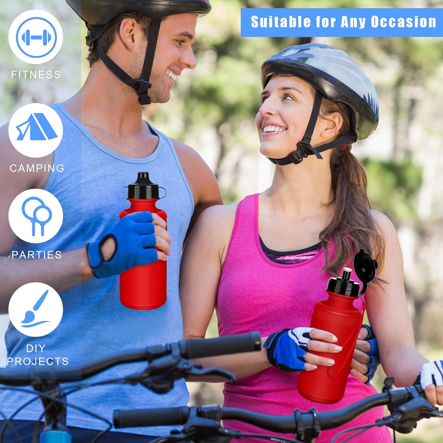 Zubebe 36 Pcs Sports Water Bottles Bulk Squeeze Reusable Bpa-free Plastic Water Bottles End of the Year Gifts Summer Gifts for Students Travel Hiking Cycling Sport Event Team Gift - Image 3