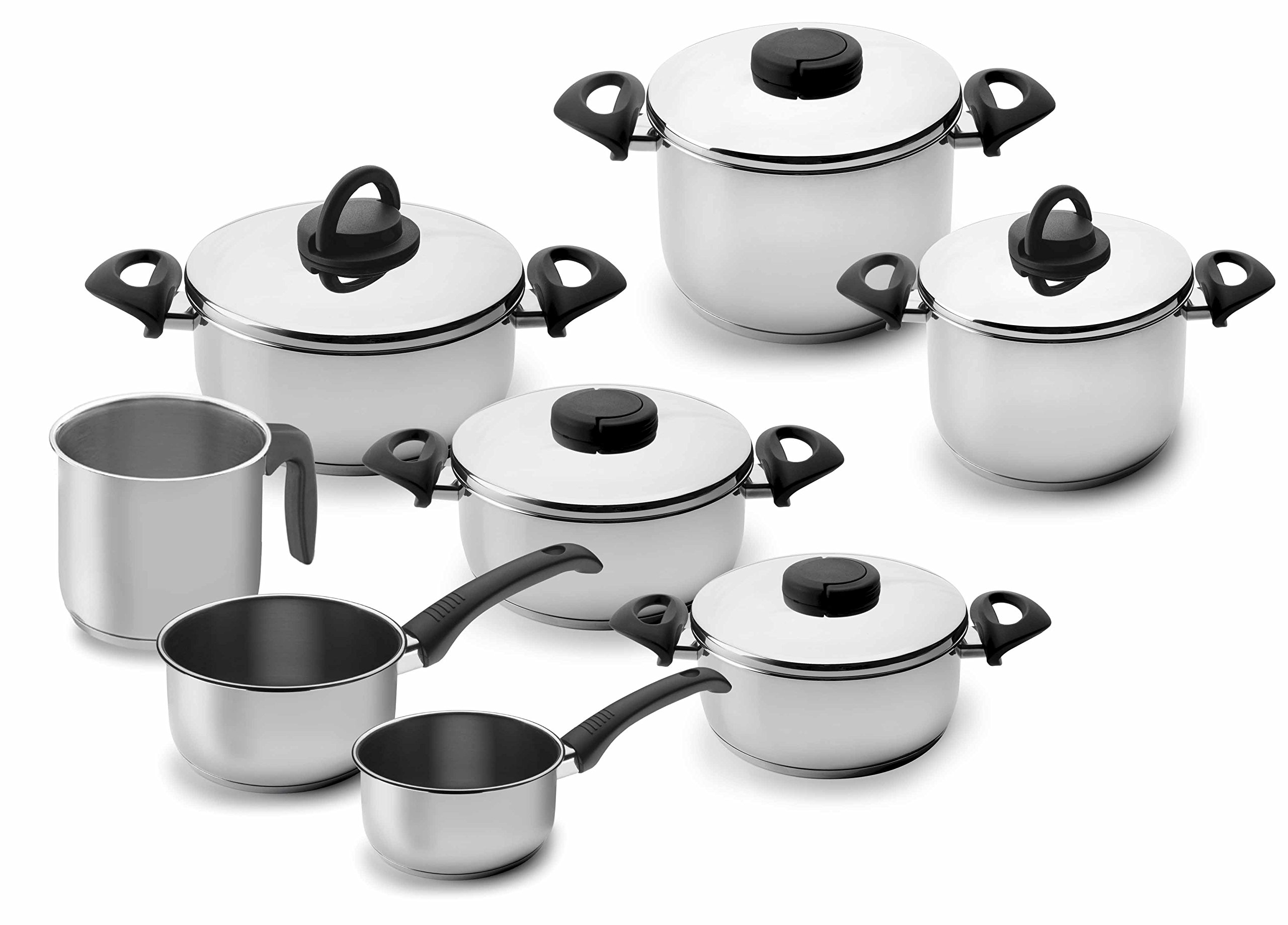 LACOR 85028 - Cacerola con Tapa Estudio 26 Acero Inoxidable - Profesional | En acero inoxidable, para guisos y cocciones uniformes; ideal para cocina profesional y uso diario en casa, para el día a día