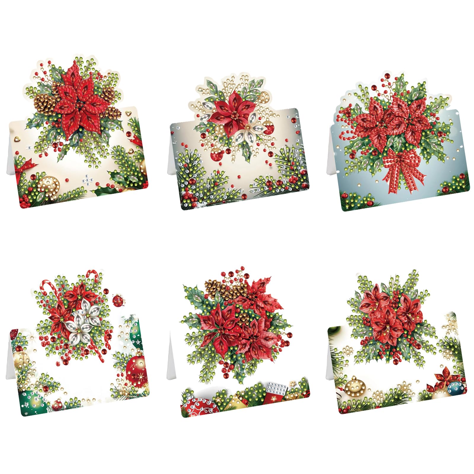Diamond Art Christmas Cards 6 PCS with Envelopes Kit