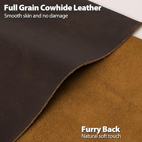 Miniatura 4 de JinRuiKJ Cuadrado de cuero de grado A de 0.06 a 0.079 pulgadas de grosor, piezas de cuero curtido vegetal precortadas de 6 x 6 pulgadas, 2 piezas,