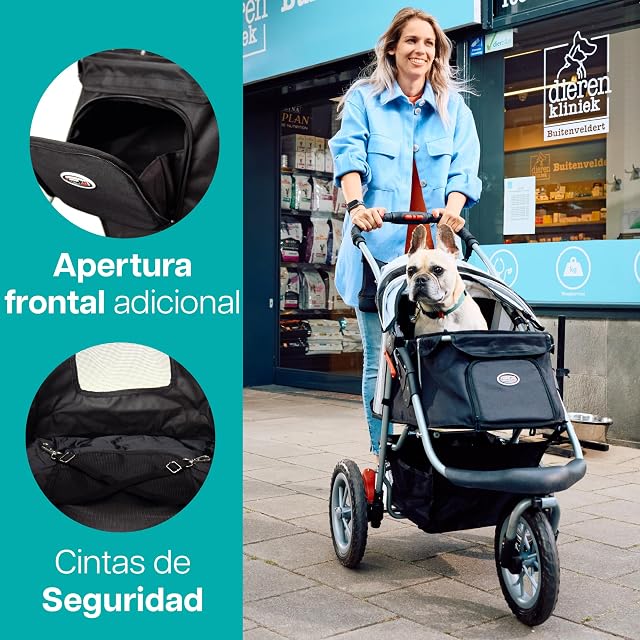 Foto 7 de 8 de InnoPet Comfort EFA Eco Cochecito Plegable Para Perros Y Gatos, Ruedas EVA Antipinchazos, Hasta 25 Kg, 2…