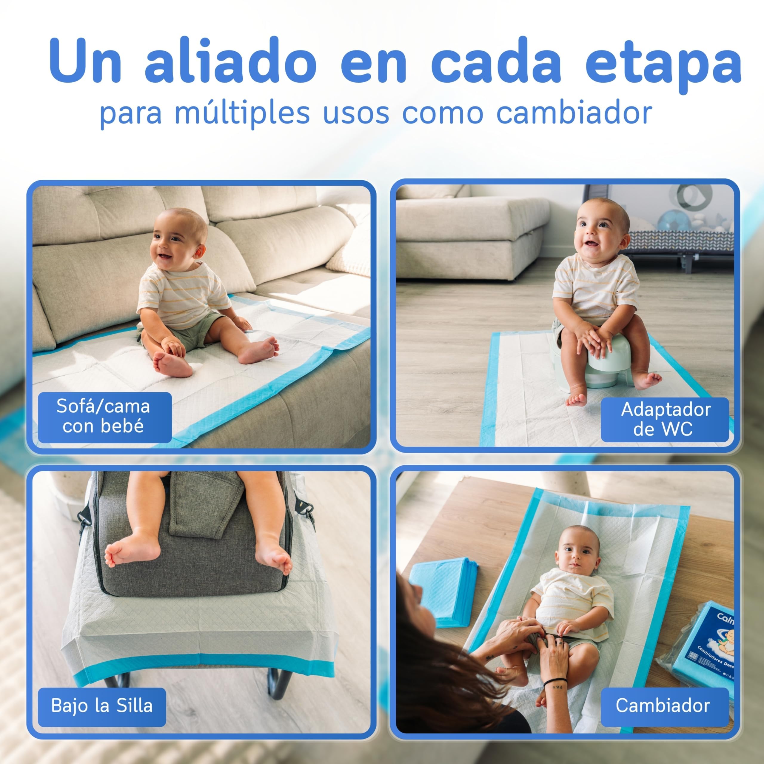 Cambiadores Empapadores Cama 60x90 cm para Bebés - 90 Unidades – Alta Absorción, Antifugas y Control de Olores – Desechables para Incontinencia, Cambio de Pañal o Postoperatorio.