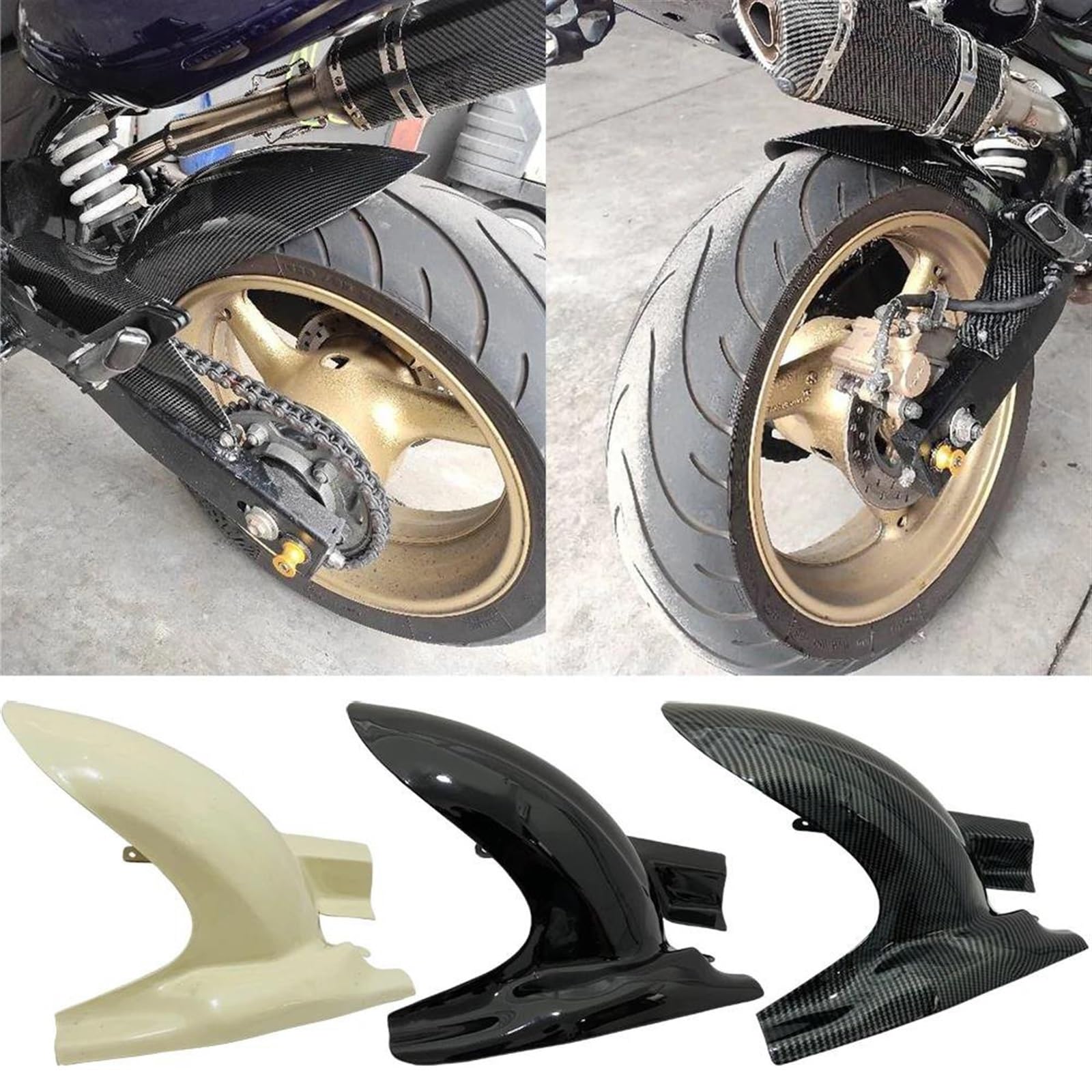 Motociclette fuoristrada Accessori Per Motociclette Staffa Parafango Posteriore Parafango Splash Mud Guard Parafango Protezione Pneumatici Per Hornet 250 600 900(Nero)