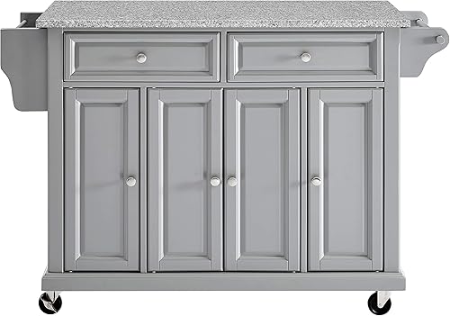 Vista 33 de Crosley Furniture isla de cocina con ruedas, Madera, Blanco