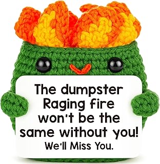 Positive Crochet Dumpster Emotional Fire Christmas Stocking Stuffers Thank You Birthday Retirement for Women Men Chaos Coordinator Office Funny Gag Boss Lady Gifts Going Away Farewell for Coworkers