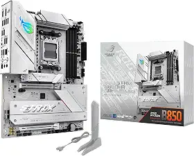 ASUS Placa mãe ROG Strix B850-A Gaming WiFi AMD AM5 B850 ATX 14+2+2 estágios de energia, DDR5 AEMP, LAN 2,5G, WiFi 7 com Q-Antenna, 4X M.2, PCIe® 5.0, USB 20Gbps Type-C, AI Networking II, ASUS AI