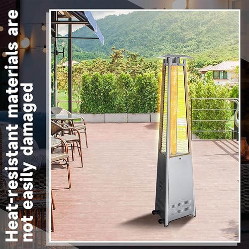 Miniatura 6 de VIHOSE 1 pieza de repuesto para calentador de patio, tubo de vidrio de cuarzo de 49.5 x 4 pulgadas con anillo de conexión de silicona, repuesto de