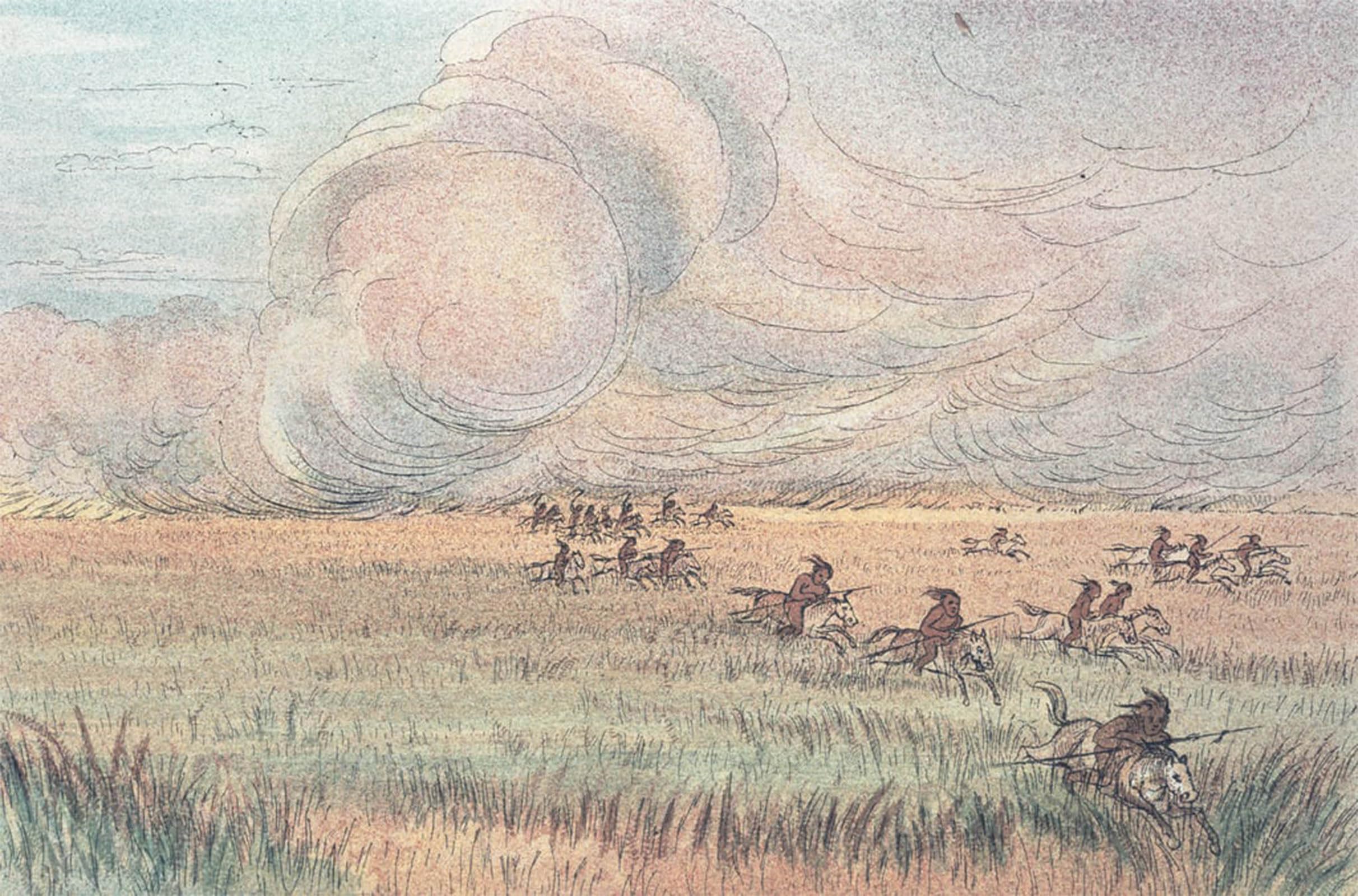 ARTXLXXBN Famous Painting Art Wall Decor Abstract Art Picture Missouri Prairie Fire by George Catlin Animal Pictures for Home Decor 60x90cm