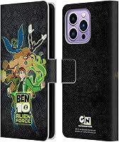 Vista 7 de Head Case Designs Officially Licensed Ben 10: Alien Force Omnitrix Graphics Leather Wallet Case Compatible with Apple iPhone 14 Pro Max