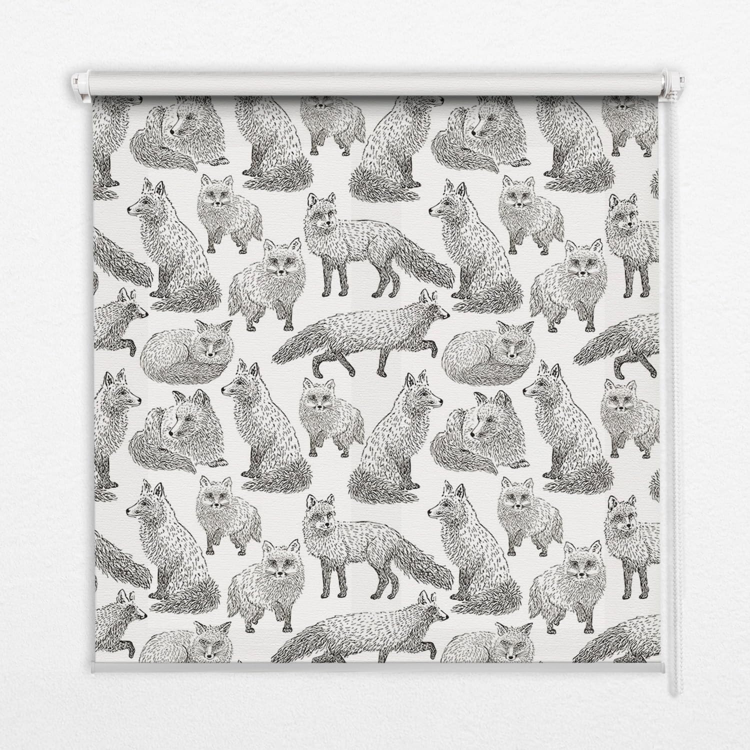 Store enrouleur 140x240cm sans perçage perméable motif renards gris