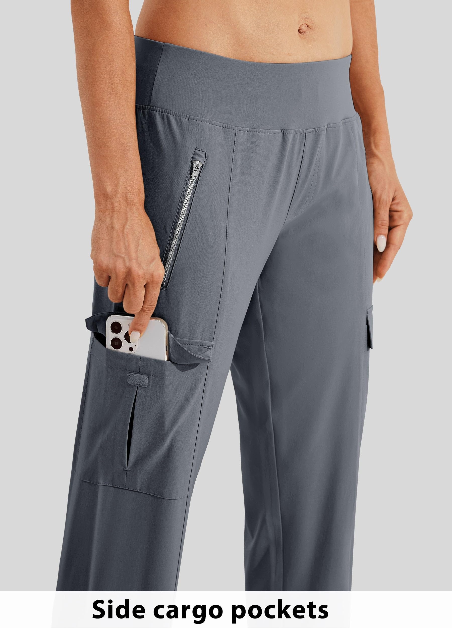 Willit Pantalon de golf pour femme avec poches – Pantalon athlétique à séchage rapide – Léger et résistant à l'eau