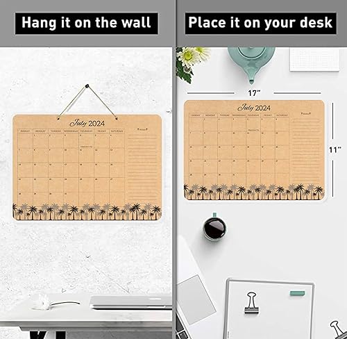 Miniatura 4 de mudrit Calendario de escritorio 2024  Páginas grandes Kraft de 12 x 17 pulgadas  Calendario mensual de pared (enero de 2024 a diciembre de 2024),