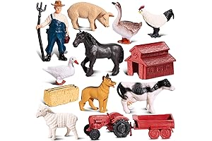 12-Piece Collection of Realistic Mini Farm Animals