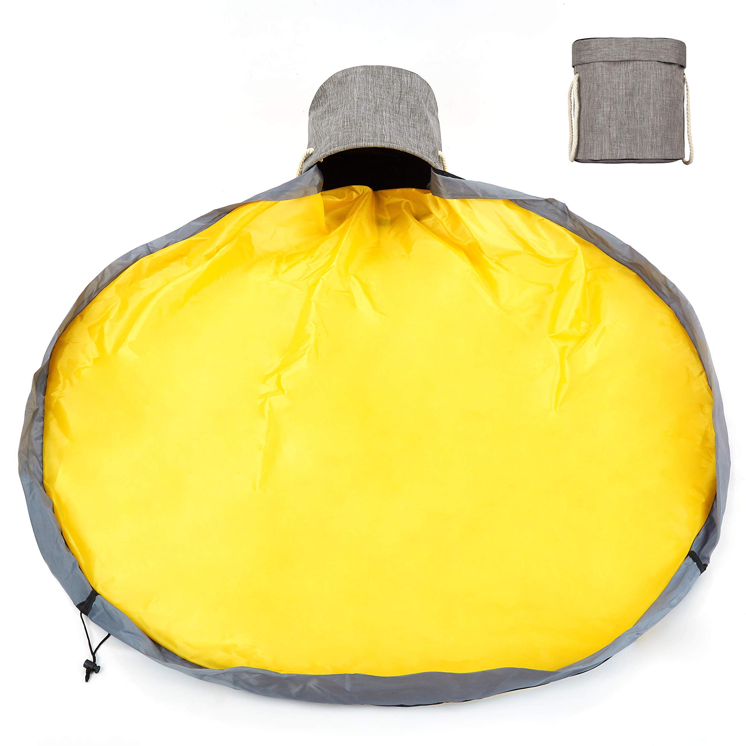 Enfants Sac de Rangement Jouet,Organisateur Rangement pour Lego Tapis de Jeu Pliable sacs de Blocs de Construction Portable 150cm Organisateur Rapide Grande Capacité (XL-Gris)