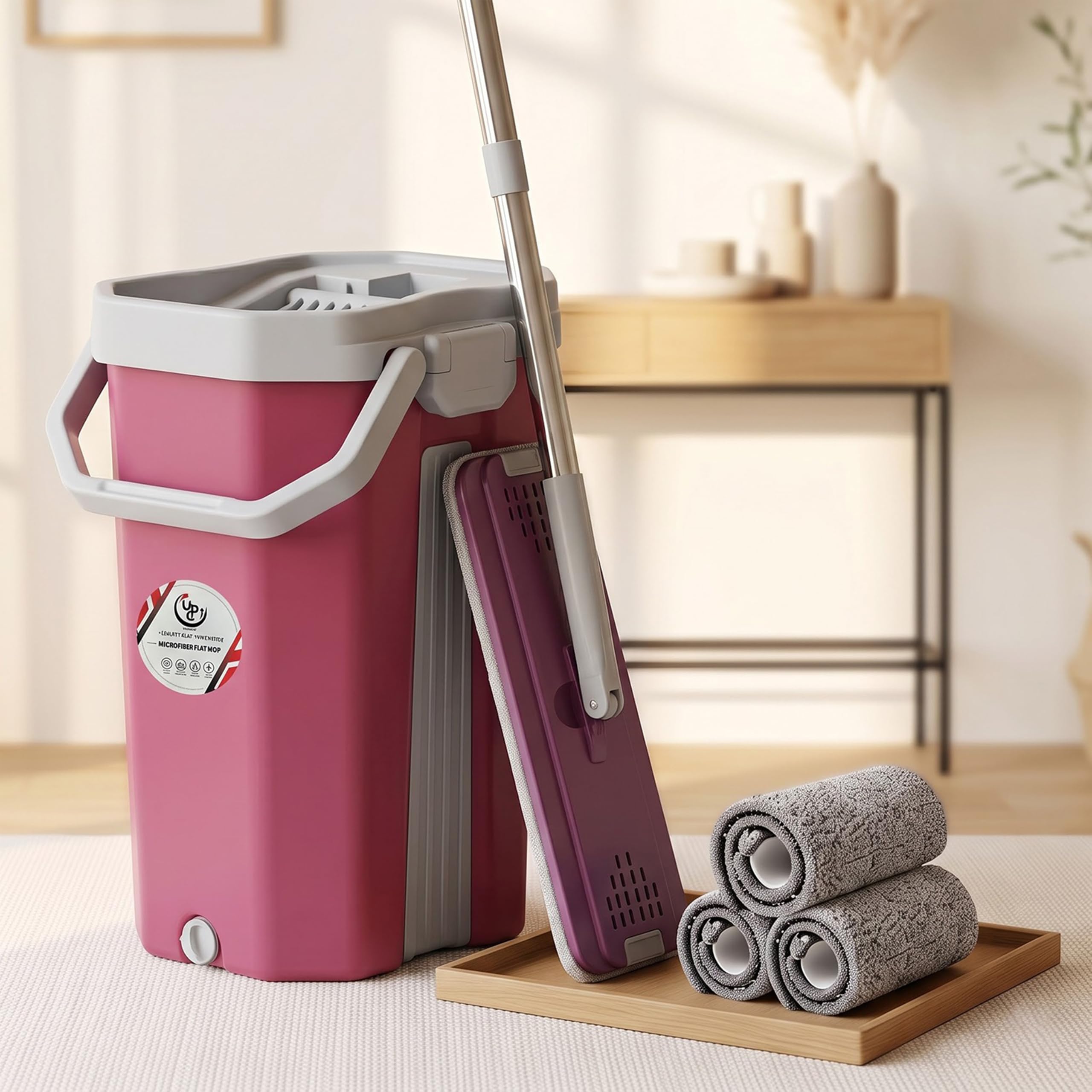 UPC 360° Rotating Microfiber Mop - Hands-Free Cleaning -10