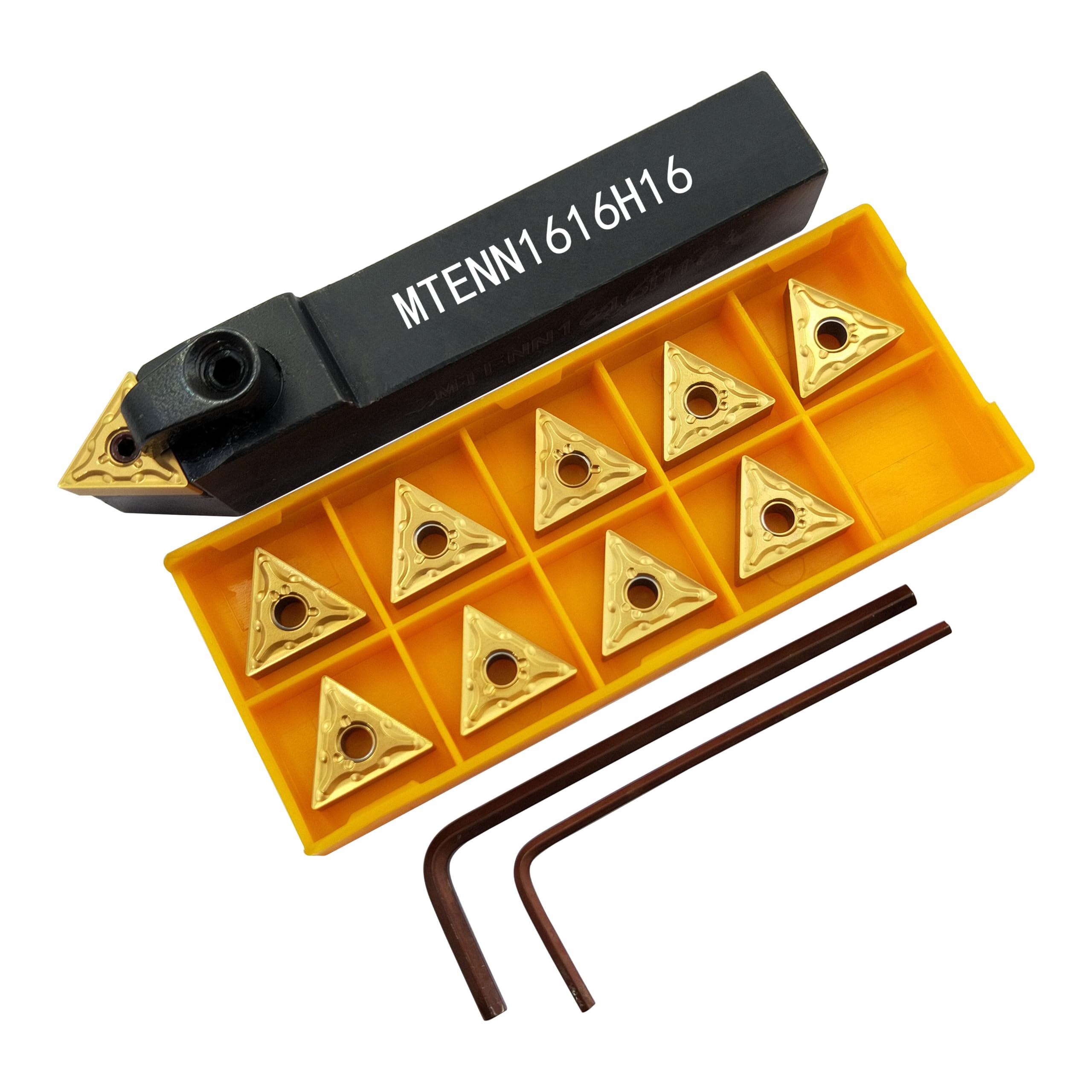 Barra de mandrinado MTENN1616H16 5/8" 16mm con 10 insertos TNMG160404-MA/TNMG331-MA de carburo