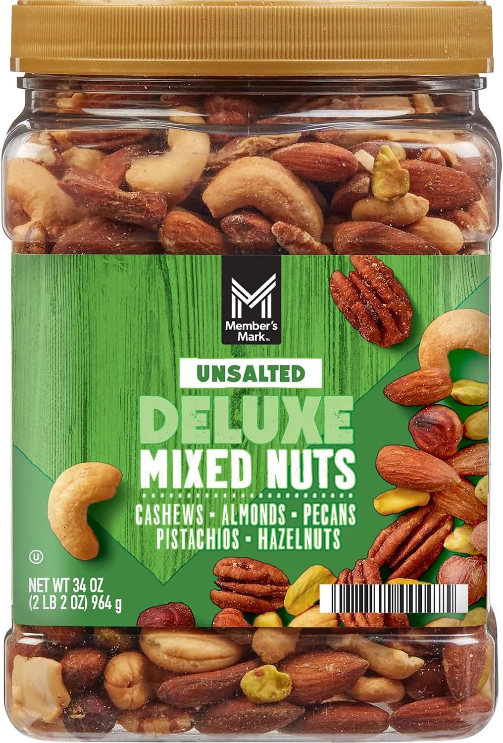 Members Mark Unsalted Premium Deluxe Mixed Nuts, 34 oz