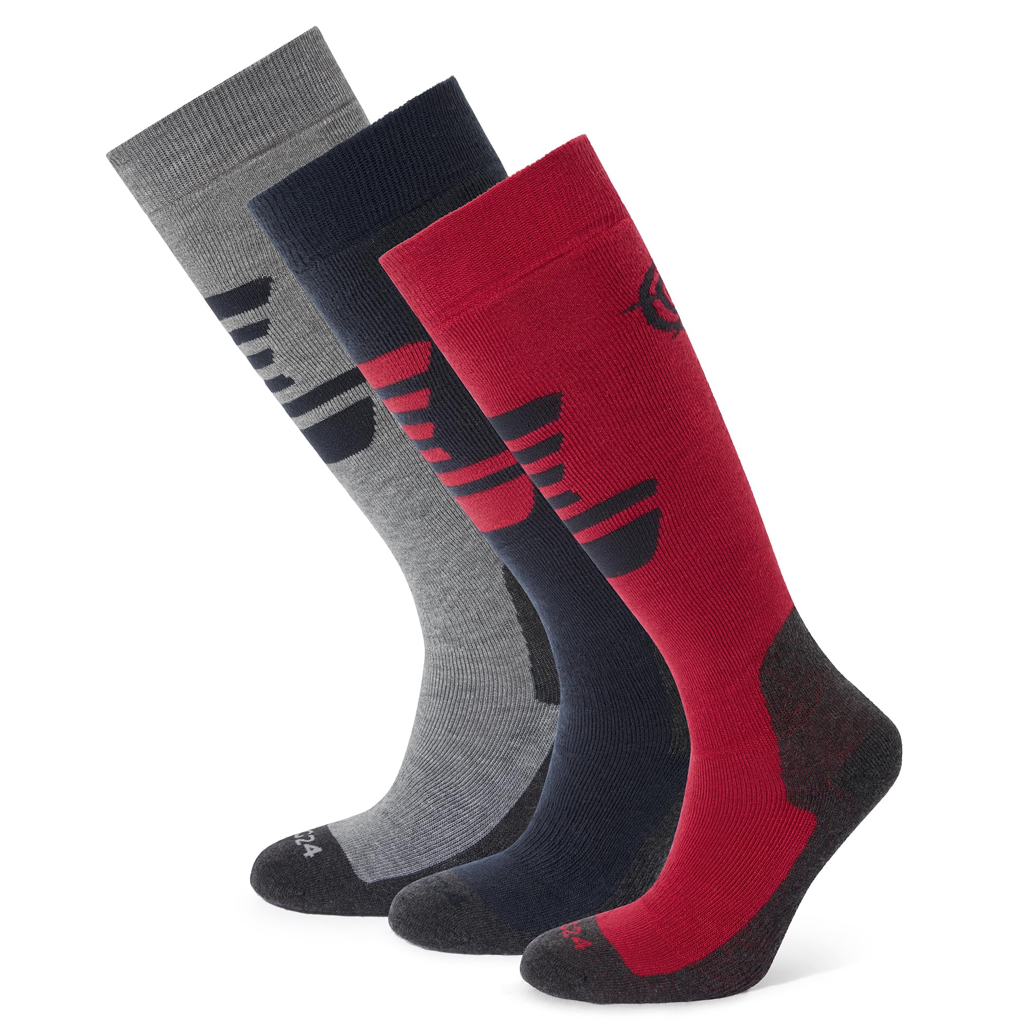 TOG24 Women's 'Bergenz' 3-pack Ski Socks in Dark Pink